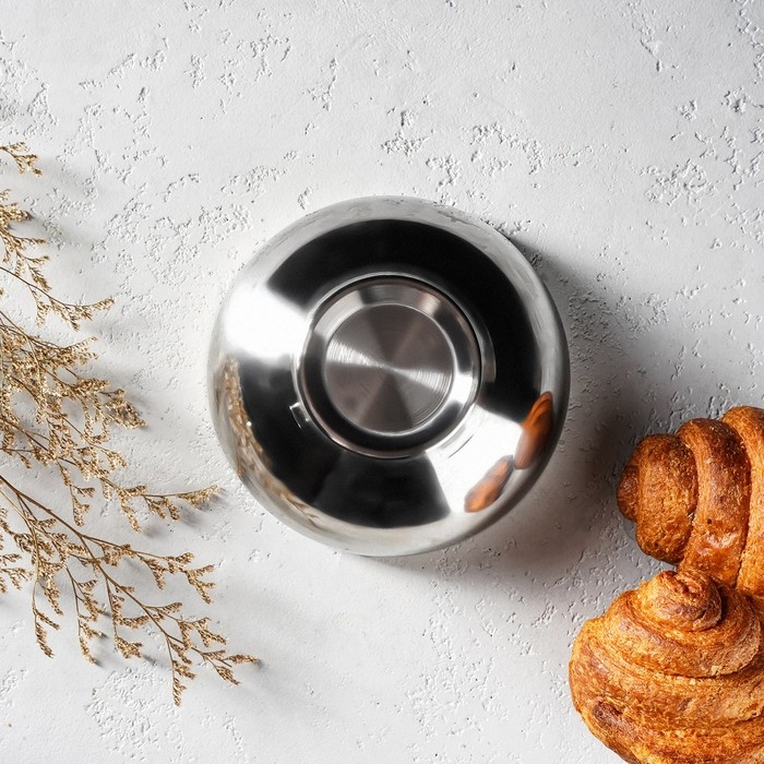 Миска из нержавеющей стали с двойными стенками &laquo;Трефор&raquo;, 600 мл, d=16 см