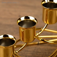 Подсвечник металл на 3 свечи "Капли" золото 14х8х8 см Подсвечник металл на 3 свечи "Капли" золото 14х8х8 см