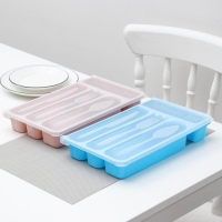 Лоток для столовых приборов с крышкой Доляна, 30×18×4,5 см, цвет МИКС Лоток для столовых приборов с крышкой Доляна, 30×18×4,5 см, цвет МИКС