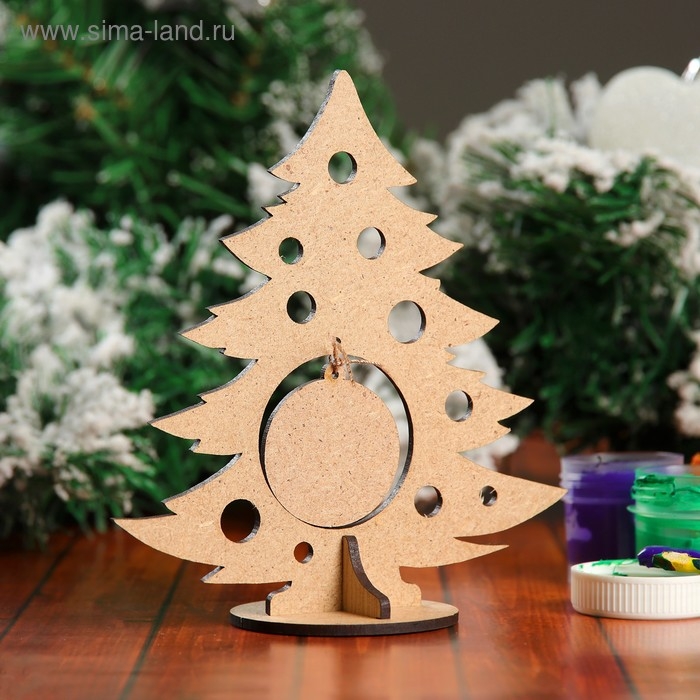 Сувенир &laquo;Елочка с дедом Морозом&raquo; на подставке