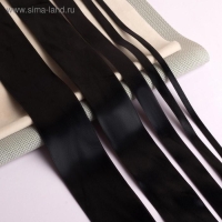 Набор атласных лент, 5 шт, размер лент: 6/10/20/40/50 мм × 23 ± 1 м, цвет чёрный Набор атласных лент, 5 шт, размер лент: 6/10/20/40/50 мм × 23 ± 1 м, цвет чёрный