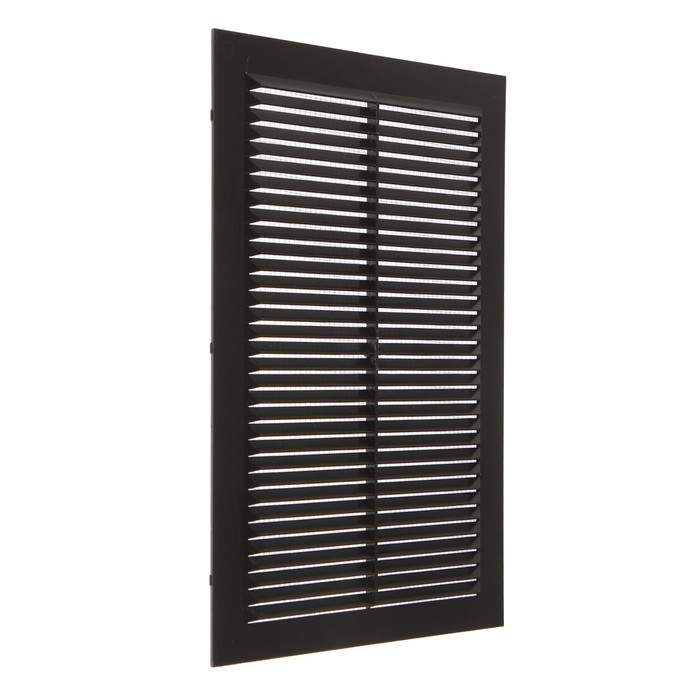 Решетка вентиляционная Решетка вентиляционная "КосмоВент" Люкс Л200КР, 200х300мм, с сеткой, неразъемная, коричневая