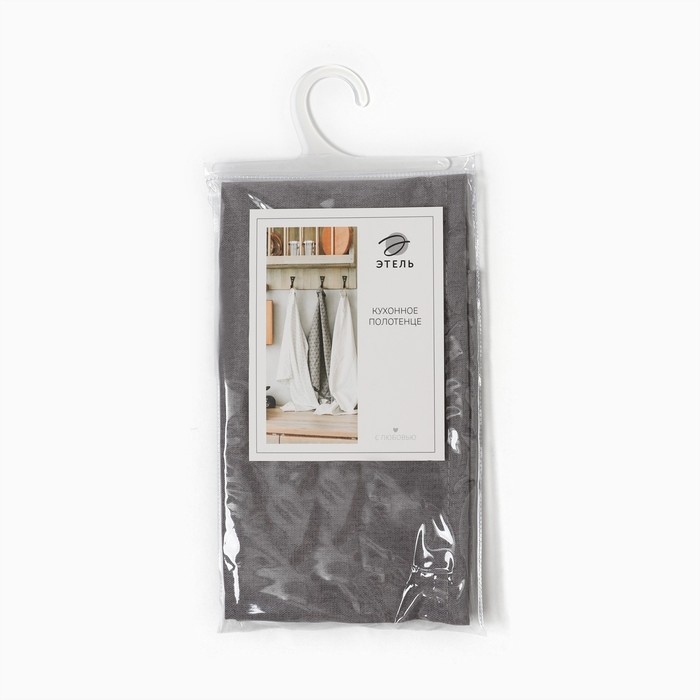 Полотенце Этель ECO, цв. серый, 40х68/+-2 см, 70% хл, 30% лён, 190 г/м2
