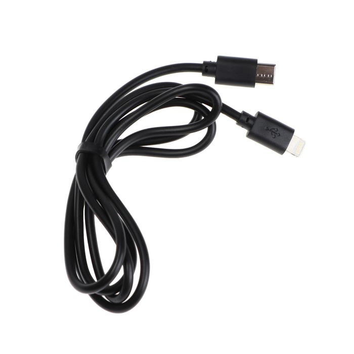 Кабель Luazon, Lightning - Type-C, 2 А, 1 м, для зарядки и синхронизации, черный Кабель Luazon, Lightning - Type-C, 2 А, 1 м, для зарядки и синхронизации, черный