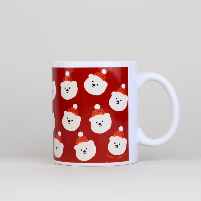 Новый год. Кружка белая керамическая &laquo;Мишка&raquo;, 320 мл