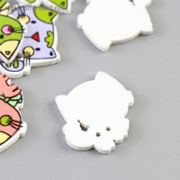 Набор пуговиц декоративных дерево "Милый котёнок" набор 15 шт МИКС 2х2,1 см Набор пуговиц декоративных дерево "Милый котёнок" набор 15 шт МИКС 2х2,1 см