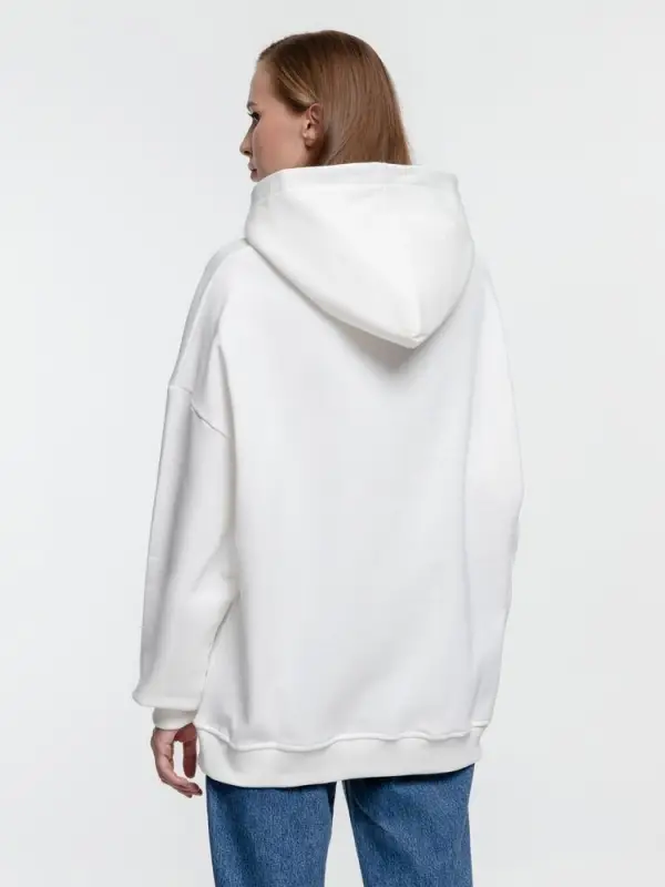 Худи оверсайз Kulonga Comfort Heavy, молочно-белое, размер XS/S