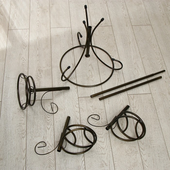 Подставка для цветов, напольная, разборная, на 3 горшка, d = 18 см, бронзовая Подставка для цветов, напольная, разборная, на 3 горшка, d = 18 см, бронзовая