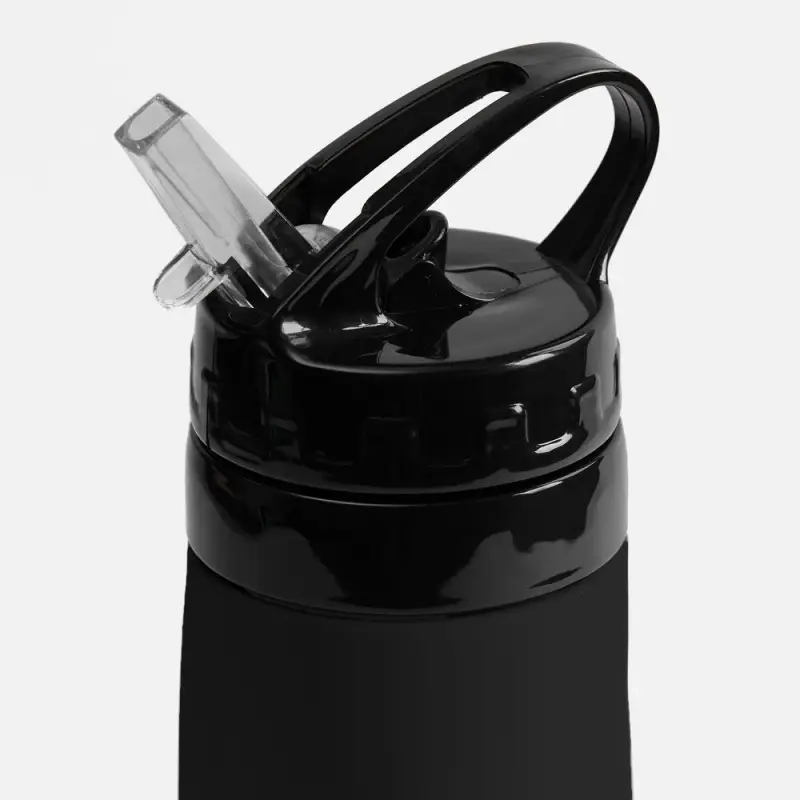 Складная бутылка для воды Langfossen, черная Складная бутылка для воды Langfossen, черная