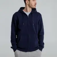 Толстовка на молнии с капюшоном унисекс King, темно-синяя, размер 3XL