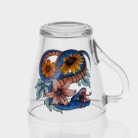 Кружка стеклянная кофейная «Цветы и змеи», 250 мл Кружка стеклянная кофейная «Цветы и змеи», 250 мл