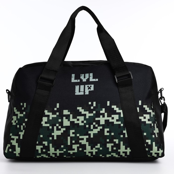 Сумка детская спортивная для мальчика &laquo;Пиксельный мир&raquo; 40х25х18, отд на молн, дл ремень, чёрный цвет