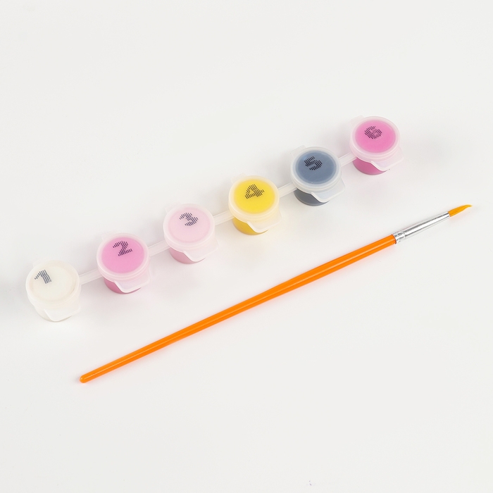 Картина по номерам на холсте с подрамником для детей &laquo;Кошечка с бантиком&raquo;, 17 х 17 см