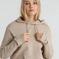 Толстовка с капюшоном унисекс Hoodie, бежевая, размер XS