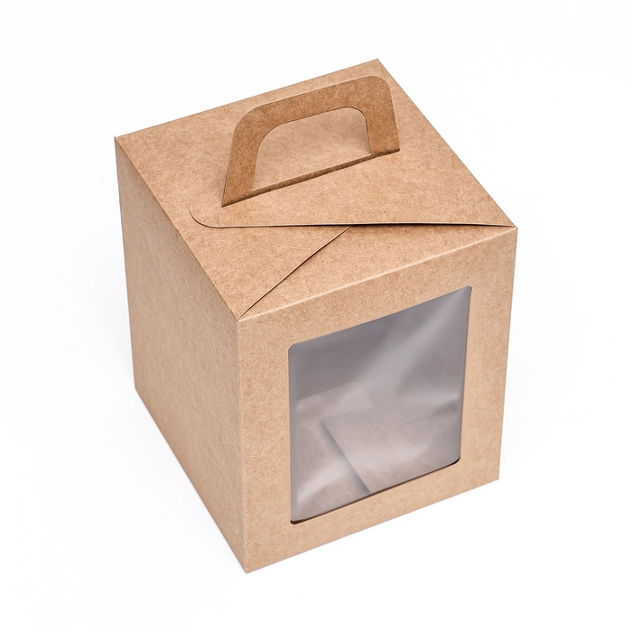 Коробка для десерта, упаковка кондитерская, крафт, 15 х 15 х 18 см Коробка для десерта, упаковка кондитерская, крафт, 15 х 15 х 18 см