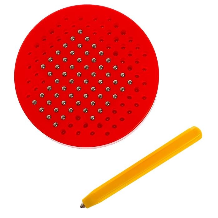 Планшет обучающий &laquo;Магнитное рисование&raquo;, 120 отверстий, с креплением на обороте, цвет красный