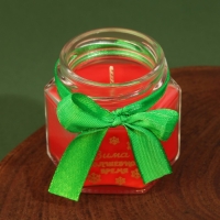 Новогодняя свеча в банке &laquo;Новый год: Зима - волшебное время&raquo;, аромат лесные ягоды, 5,5 х 5 х 5,5 см.