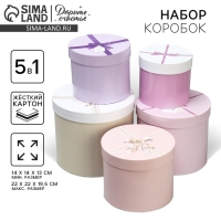 Набор шляпных коробок 5 в 1, упаковка подарочная, «Подарок для тебя», 13 х 14 ‒ 19.5 х 22 см Набор шляпных коробок 5 в 1, упаковка подарочная, «Подарок для тебя», 13 х 14 ‒ 19.5 х 22 см