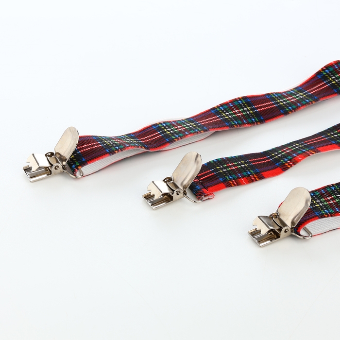 Подтяжки взрослые, ширина 2,5 см, цвет синий/красный Подтяжки взрослые, ширина 2,5 см, цвет синий/красный