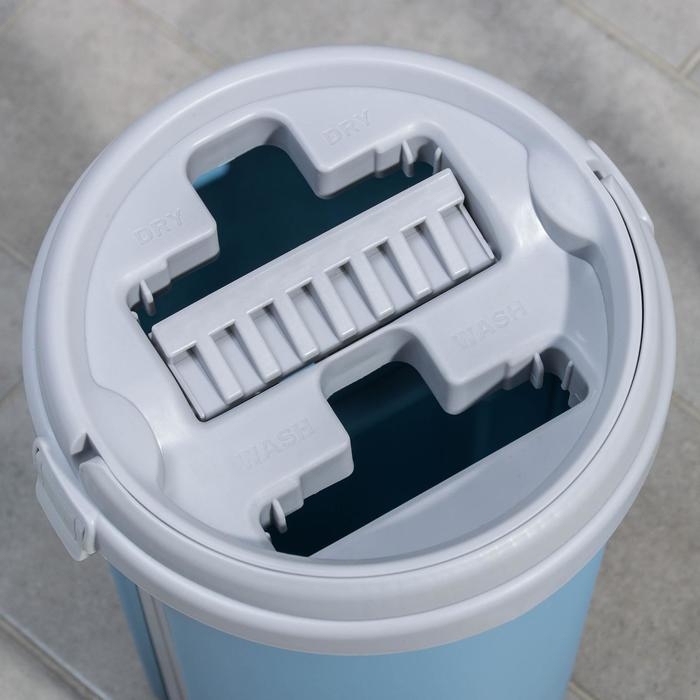 Швабра с отжимом и ведро Доляна: ведро с отсеками 10 л, 24×38 см, швабра плоская 32×12×120 см, насадка с карманами с двух сторон Швабра с отжимом и ведро Доляна: ведро с отсеками 10 л, 24×38 см, швабра плоская 32×12×120 см, насадка с карманами с двух сторон