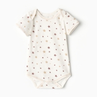 Боди детское с коротким рукавом, цвет белый/звезды, рост 80