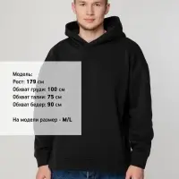 Худи оверсайз унисекс Tolla, черное, размер XL/2XL