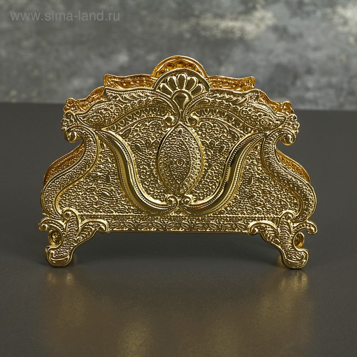 Салфетница &laquo;Астерия&raquo;, 13&times;2,5&times;9,5 см, цвет золотой
