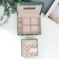 Шкатулка кожзам для украшений "Зелёная" комбинированная чемодан 8х18х23 см Шкатулка кожзам для украшений "Зелёная" комбинированная чемодан 8х18х23 см