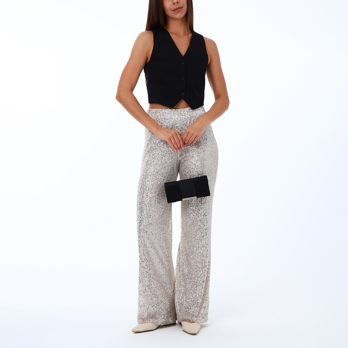 Сумка-клатч на магните, длинная цепь, цвет чёрный