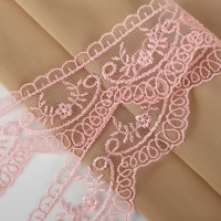 Кружево на сетке, 50 мм &times; 11 &plusmn; 1 м, цвет нежно-розовый