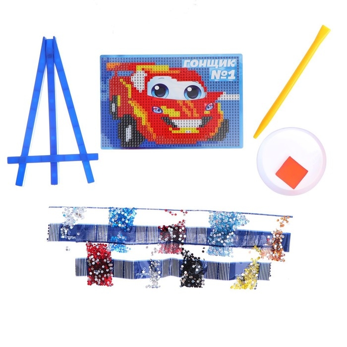 Алмазная мозаика с частичным заполнением на подставке для детей &laquo;Гонщик&raquo;, 10 х 15 см