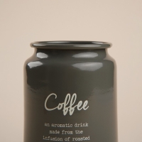 Банка для кофе SL Home, 9,5&times;14 см, цвет серый, с бамбуковой крышкой