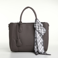 Сумка женская на молнии, TEXTURA, маленький размер, цвет серый