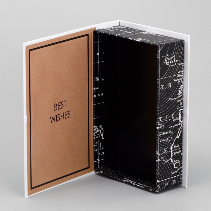 Коробка - книга, упаковка подарочная, &laquo;Карта мира&raquo;, 20 х 12.5 х 5 см