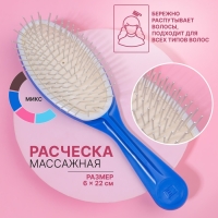 Расчёска массажная, 6 × 22 см, цвет МИКС, ЩМ-1, 3-О-АИ Расчёска массажная, 6 × 22 см, цвет МИКС, ЩМ-1, 3-О-АИ