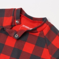 Комбинезон и шапочка Крошка Я "Клеточка", рост 68-74 см, красный