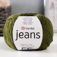 Пряжа "Jeans" 55% хлопок, 45% акрил 160м/50гр (82 хаки) Пряжа "Jeans" 55% хлопок, 45% акрил 160м/50гр (82 хаки)