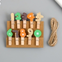 Декор для творчества дерево "Прищепка. Цифры" набор 10 шт 3,7х1,5х1,2 см Декор для творчества дерево "Прищепка. Цифры" набор 10 шт 3,7х1,5х1,2 см