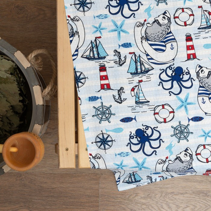 Простыня банная Этель Простыня банная Этель "Капитан" 150х180 см, вафля 200г/м2, 100% хлопок