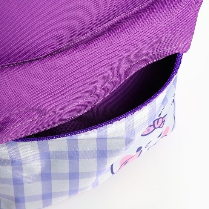 Рюкзак школьный детский для девочки &laquo;Зайчик&raquo;, 33х13х37, отд на молнии, н/карман, фиолетовый