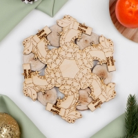 Подставка под горячее «Удачи и мира», D=20 см, можжевельник Подставка под горячее «Удачи и мира», D=20 см, можжевельник