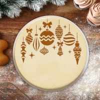 Новый год. Набор круглых трафаретов «Новогодний», 22.4 х 19 см, 6 шт Новый год. Набор круглых трафаретов «Новогодний», 22.4 х 19 см, 6 шт