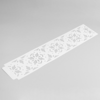 Трафарет бордюрный пластик "Цветы и геометрия" 60х12 см Трафарет бордюрный пластик "Цветы и геометрия" 60х12 см