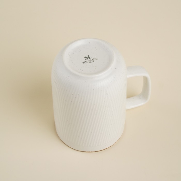 Кружка фарфоровая SL Home «Волна в камне», 350 мл, цвет белый Кружка фарфоровая SL Home «Волна в камне», 350 мл, цвет белый
