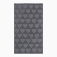 Полотенце махровое Love Life "Hearts" 30*50 см, темно-серый, 100% хл, 450 гр/м2