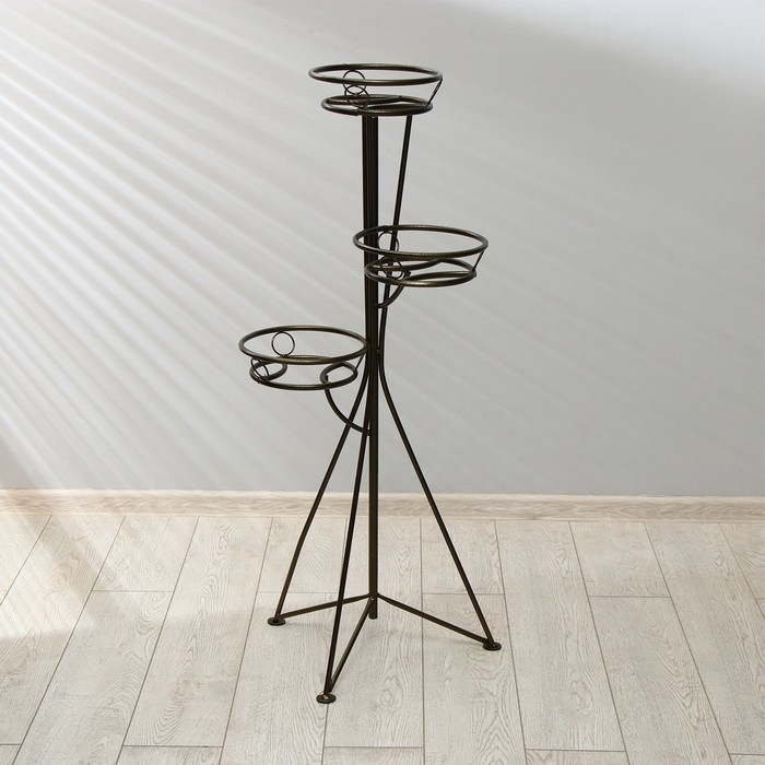 Подставка для цветов, напольная, на 3 горшка, d = 17 см, бронзовая, &laquo;Консул&raquo;