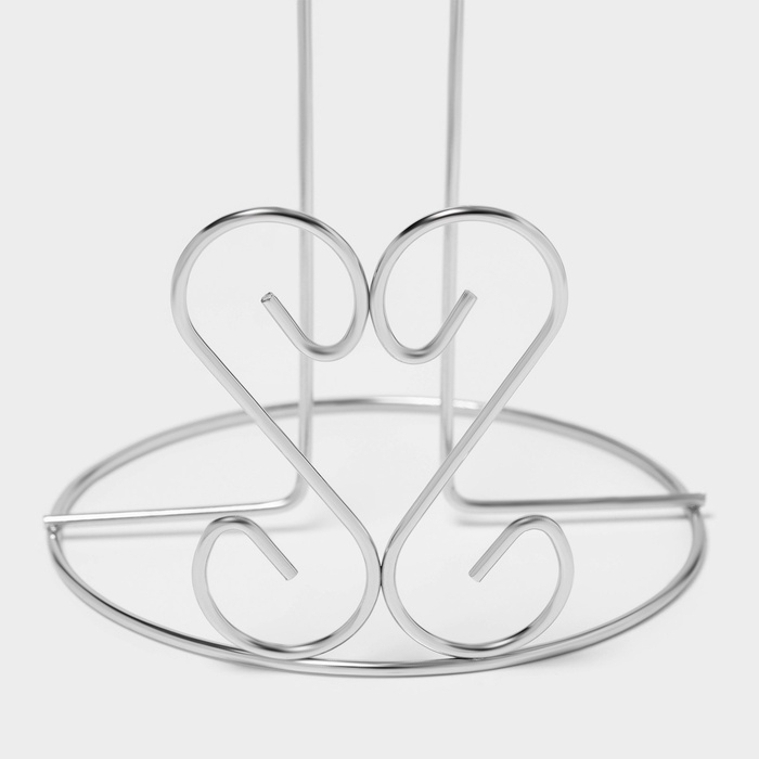 Держатель для бумажных полотенец Доляна &laquo;Сердце&raquo;, 13&times;13&times;27 см, цвет хром