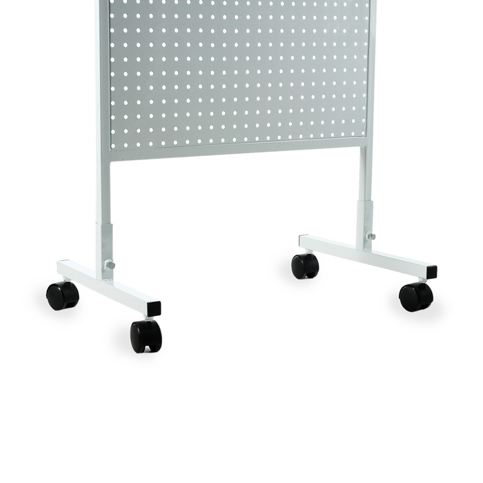 Стойка перфорированная на каркасе из трубы, 60&times;180, шаг 2,5 см, цвет белый