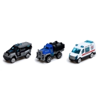 Набор металлических машин &laquo;Полиция&raquo;, 3 штуки, масштаб 1:64