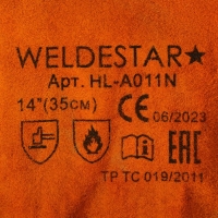 Краги сварщика спилковые WELDESTAR, 350 мм, АВ, желто-красные